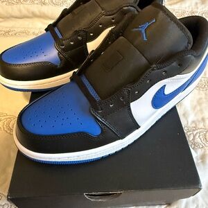 Nike Air Jordan 1 Low Black and Blue Sneakers